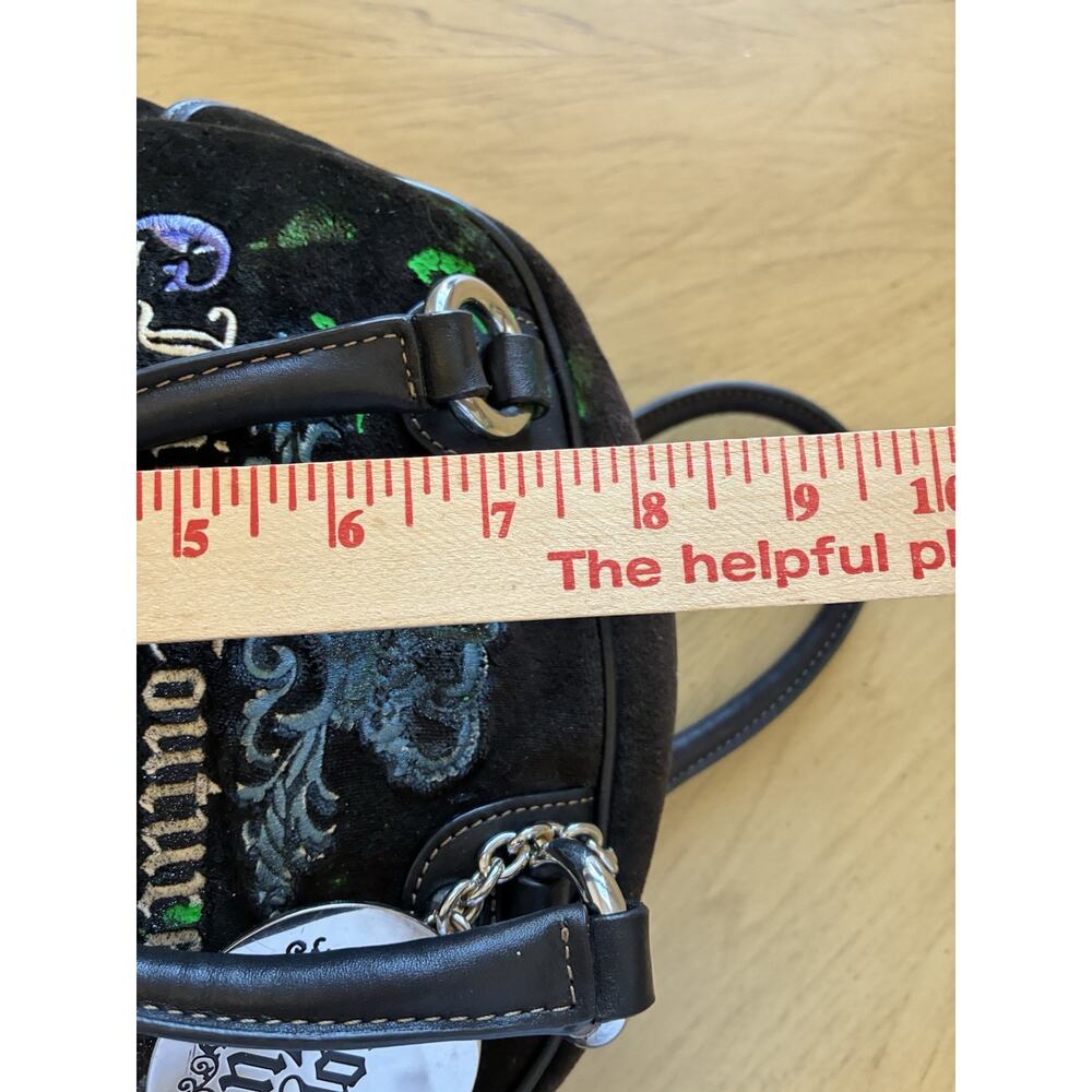 VTG Juicy Couture Bowler Bag Purse Velour Silver Royal Juicy Charm Retro Y2K - Picture 13 of 16